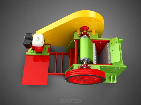COMPACTOR MACHINE TOGGLE JAW CRUSHER BREAKER ROCK STONE GASOLINE 3D Model