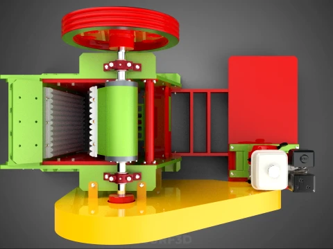 COMPACTOR MACHINE TOGGLE JAW CRUSHER BREAKER ROCK STONE GASOLINE 3D Model
