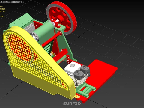 COMPACTOR MACHINE TOGGLE JAW CRUSHER BREAKER ROCK STONE GASOLINE 3D Model