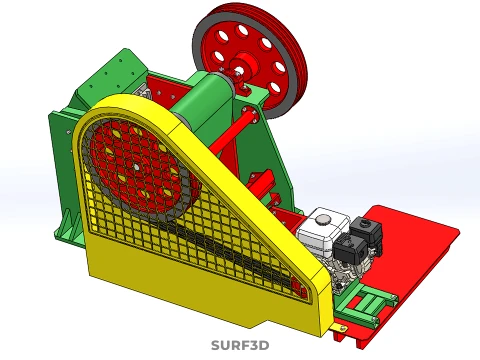 COMPACTOR MACHINE TOGGLE JAW CRUSHER BREAKER ROCK STONE GASOLINE 3D Model