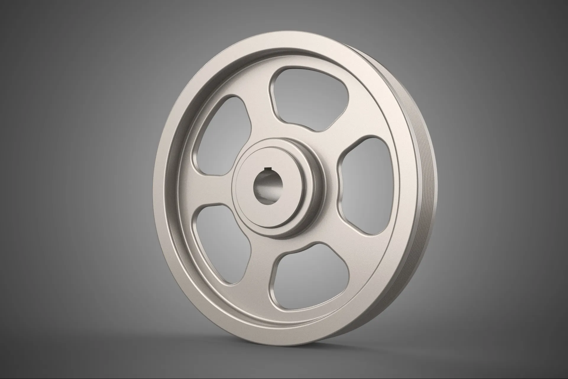 5 SPOKE FLYWHEEL V BELT PULLEY ENGINE TRANSMISSION FLY WHEEL RIM 3D Model .c4d .max .obj .3ds .fbx .stl .blend 