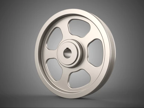 5 SPOKE FLYWHEEL V BELT PULLEY ENGINE TRANSMISSION FLY WHEEL RIM Modello 3D