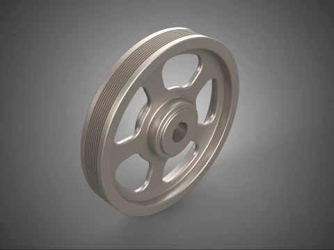 5 SPOKE FLYWHEEL V BELT PULLEY ENGINE TRANSMISSION FLY WHEEL RIM 3D Model