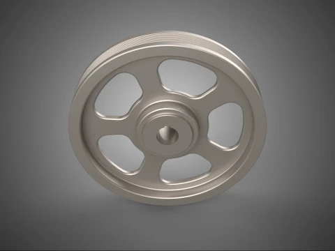 5 SPOKE FLYWHEEL V BELT PULLEY ENGINE TRANSMISSION FLY WHEEL RIM 3D Model