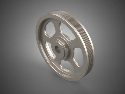 5 SPOKE FLYWHEEL V BELT PULLEY ENGINE TRANSMISSION FLY WHEEL RIM 3D Model