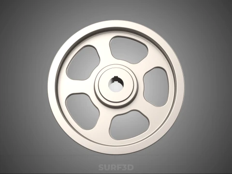 5 SPOKE FLYWHEEL V BELT PULLEY ENGINE TRANSMISSION FLY WHEEL RIM 3D Model