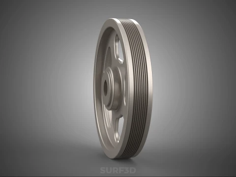 5 SPOKE FLYWHEEL V BELT PULLEY ENGINE TRANSMISSION FLY WHEEL RIM 3D Model