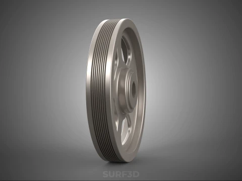 5 SPOKE FLYWHEEL V BELT PULLEY ENGINE TRANSMISSION FLY WHEEL RIM 3D Model