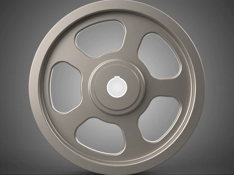 5 SPOKE FLYWHEEL V BELT PULLEY ENGINE TRANSMISSION FLY WHEEL RIM 3D Model
