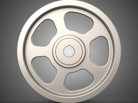 5 SPOKE FLYWHEEL V BELT PULLEY ENGINE TRANSMISSION FLY WHEEL RIM 3D Model