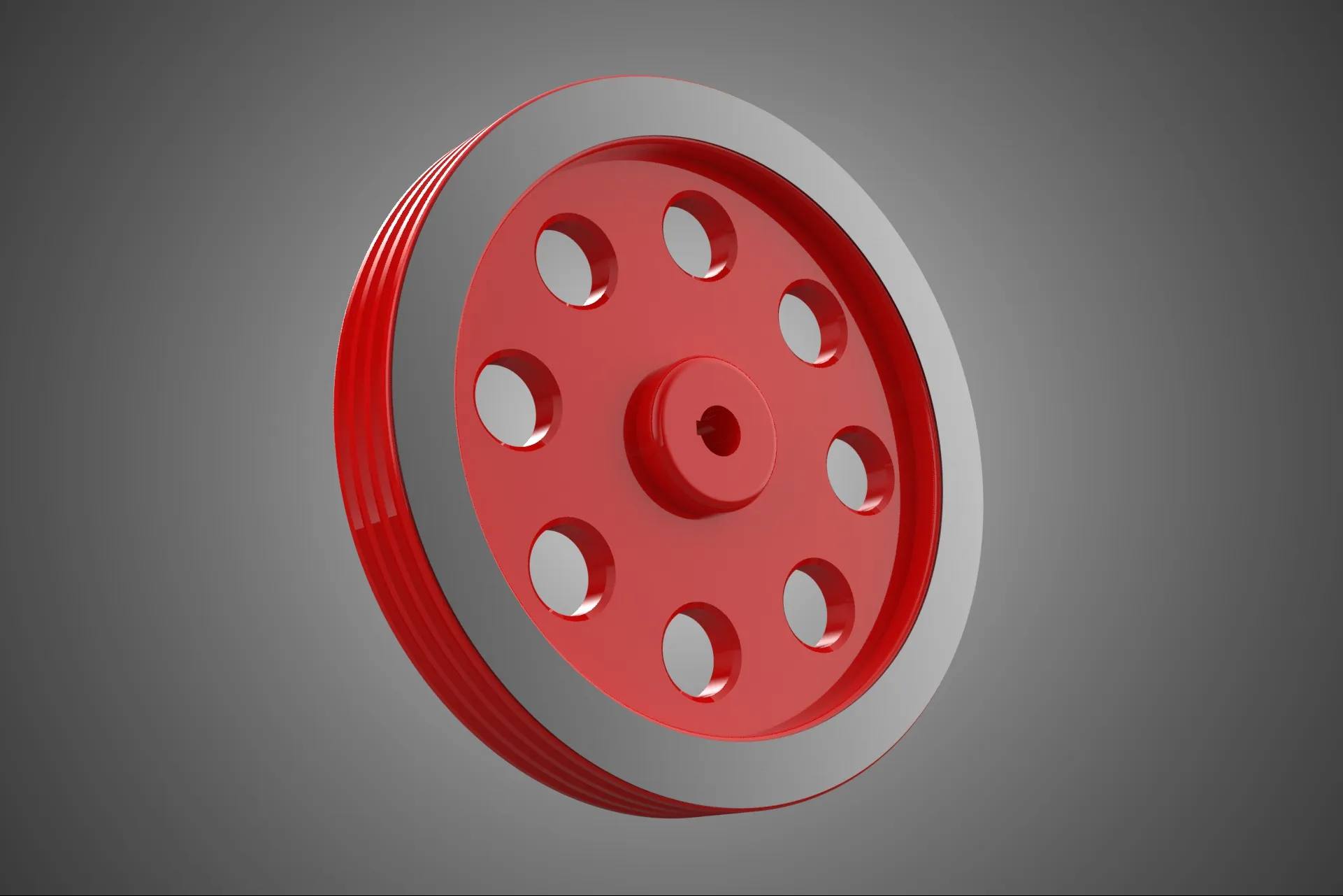 8 HOLE FLYWHEEL V BELT PULLEY ENGINE TRANSMISSION FLY WHEEL RIM 3D Model .c4d .max .obj .3ds .fbx .stl .blend