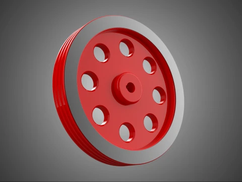8 HOLE FLYWHEEL V BELT PULLEY ENGINE TRANSMISSION FLY WHEEL RIM Modello 3D