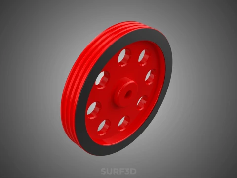 8 HOLE FLYWHEEL V BELT PULLEY ENGINE TRANSMISSION FLY WHEEL RIM 3D Model