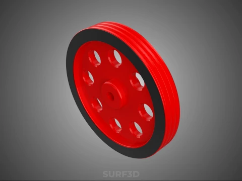 8 HOLE FLYWHEEL V BELT PULLEY ENGINE TRANSMISSION FLY WHEEL RIM 3D Model