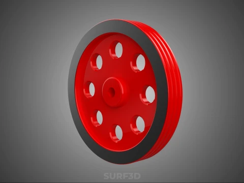 8 HOLE FLYWHEEL V BELT PULLEY ENGINE TRANSMISSION FLY WHEEL RIM 3D Model