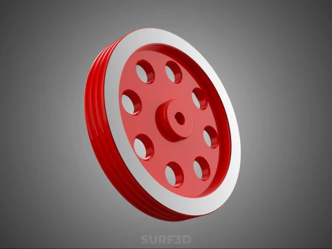 8 HOLE FLYWHEEL V BELT PULLEY ENGINE TRANSMISSION FLY WHEEL RIM 3D Model