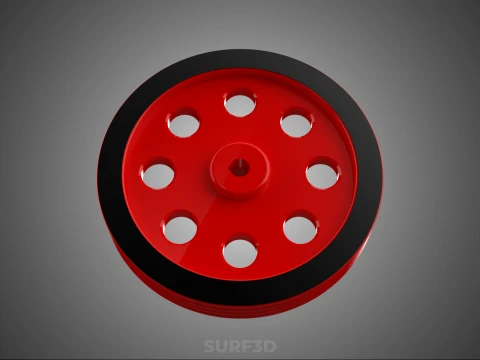 8 HOLE FLYWHEEL V BELT PULLEY ENGINE TRANSMISSION FLY WHEEL RIM 3D Model