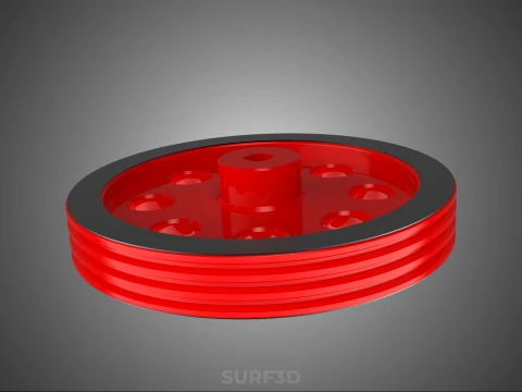 8 HOLE FLYWHEEL V BELT PULLEY ENGINE TRANSMISSION FLY WHEEL RIM 3D Model