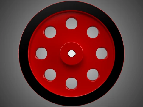 8 HOLE FLYWHEEL V BELT PULLEY ENGINE TRANSMISSION FLY WHEEL RIM 3D Model