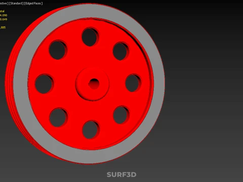 8 HOLE FLYWHEEL V BELT PULLEY ENGINE TRANSMISSION FLY WHEEL RIM 3D Model