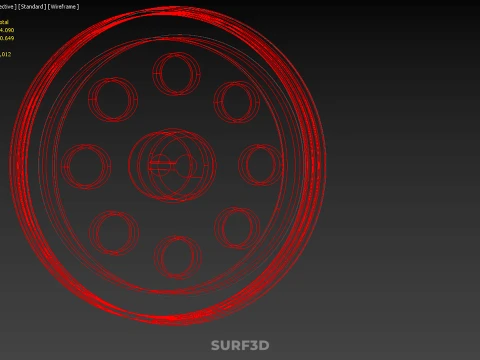 8 HOLE FLYWHEEL V BELT PULLEY ENGINE TRANSMISSION FLY WHEEL RIM 3D Model