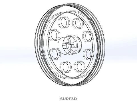 8 HOLE FLYWHEEL V BELT PULLEY ENGINE TRANSMISSION FLY WHEEL RIM 3D Model