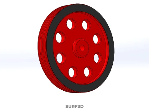 8 HOLE FLYWHEEL V BELT PULLEY ENGINE TRANSMISSION FLY WHEEL RIM 3D Model