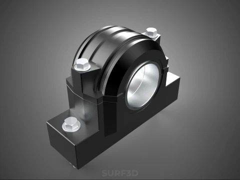 PILLOW BLOCK BEARING HOUSING SPLIT PLUMMER MOUNTING SUPPORT UNIT 3D Model