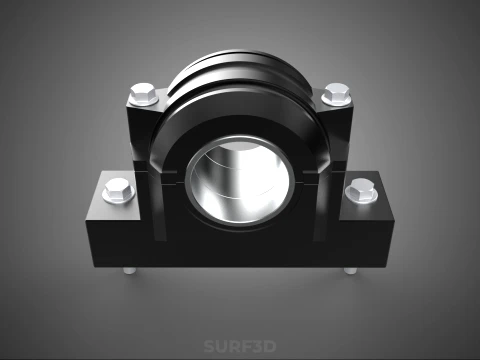 PILLOW BLOCK BEARING HOUSING SPLIT PLUMMER MOUNTING SUPPORT UNIT 3D Model