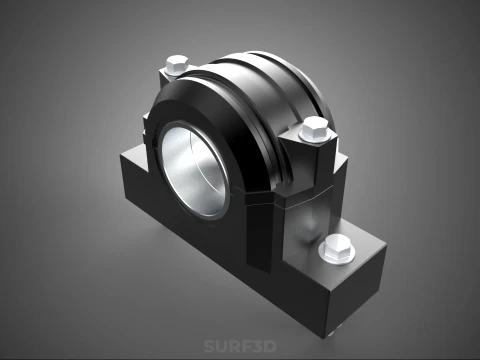 PILLOW BLOCK BEARING HOUSING SPLIT PLUMMER MOUNTING SUPPORT UNIT 3D Model