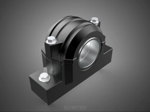 PILLOW BLOCK BEARING HOUSING SPLIT PLUMMER MOUNTING SUPPORT UNIT 3D Model