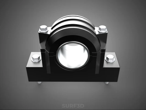 PILLOW BLOCK BEARING HOUSING SPLIT PLUMMER MOUNTING SUPPORT UNIT 3D Model