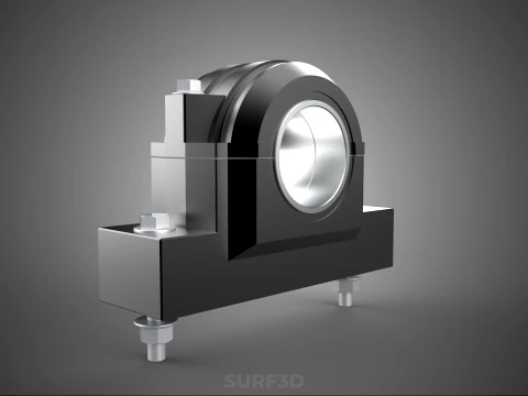 PILLOW BLOCK BEARING HOUSING SPLIT PLUMMER MOUNTING SUPPORT UNIT 3D Model