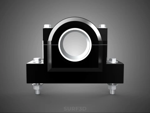 PILLOW BLOCK BEARING HOUSING SPLIT PLUMMER MOUNTING SUPPORT UNIT 3D Model