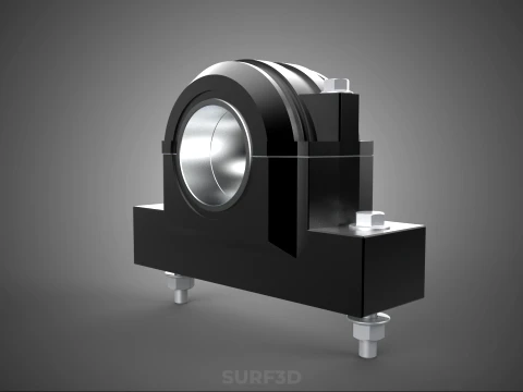 PILLOW BLOCK BEARING HOUSING SPLIT PLUMMER MOUNTING SUPPORT UNIT 3D Model