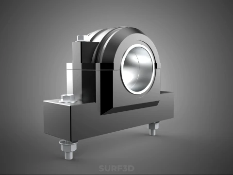 PILLOW BLOCK BEARING HOUSING SPLIT PLUMMER MOUNTING SUPPORT UNIT 3D Model