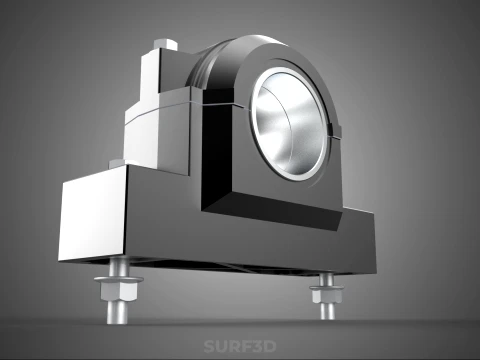 PILLOW BLOCK BEARING HOUSING SPLIT PLUMMER MOUNTING SUPPORT UNIT 3D Model