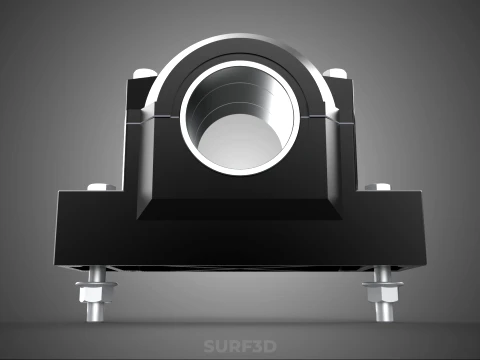 PILLOW BLOCK BEARING HOUSING SPLIT PLUMMER MOUNTING SUPPORT UNIT 3D Model