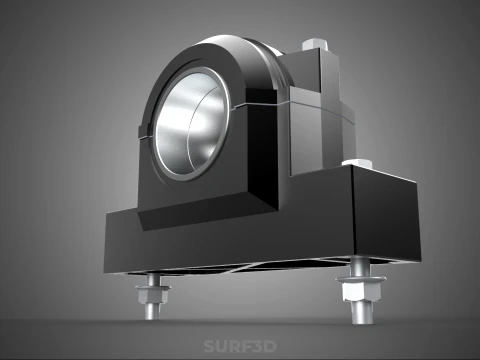 PILLOW BLOCK BEARING HOUSING SPLIT PLUMMER MOUNTING SUPPORT UNIT 3D Model