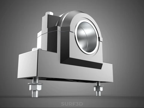 PILLOW BLOCK BEARING HOUSING SPLIT PLUMMER MOUNTING SUPPORT UNIT 3D Model