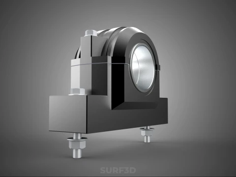 PILLOW BLOCK BEARING HOUSING SPLIT PLUMMER MOUNTING SUPPORT UNIT 3D Model