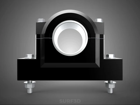 PILLOW BLOCK BEARING HOUSING SPLIT PLUMMER MOUNTING SUPPORT UNIT 3D Model
