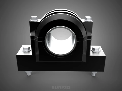 PILLOW BLOCK BEARING HOUSING SPLIT PLUMMER MOUNTING SUPPORT UNIT 3D Model