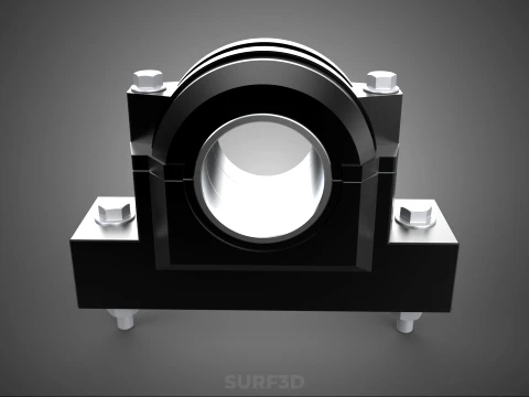 PILLOW BLOCK BEARING HOUSING SPLIT PLUMMER MOUNTING SUPPORT UNIT 3D Model