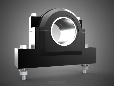 PILLOW BLOCK BEARING HOUSING SPLIT PLUMMER MOUNTING SUPPORT UNIT 3D Model