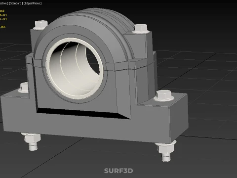 PILLOW BLOCK BEARING HOUSING SPLIT PLUMMER MOUNTING SUPPORT UNIT 3D Model