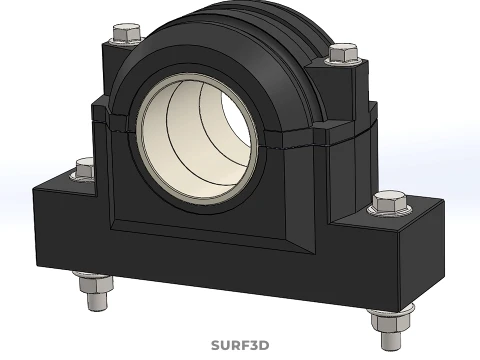 PILLOW BLOCK BEARING HOUSING SPLIT PLUMMER MOUNTING SUPPORT UNIT 3D Model
