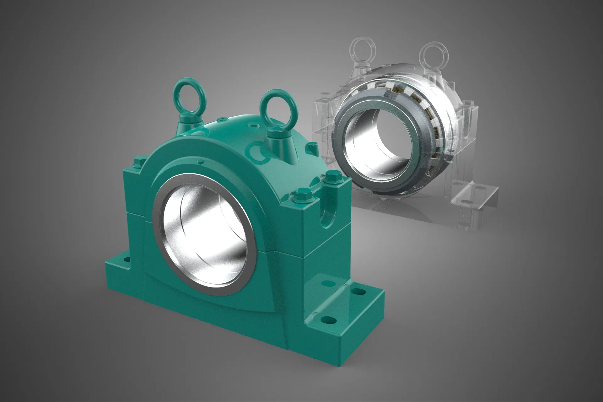 PILLOW BLOCK BEARING SPHERICAL ROLLER HOUSING SPLIT PLUMMER UNIT 3D Model .c4d .max .obj .3ds .fbx .stl .blend