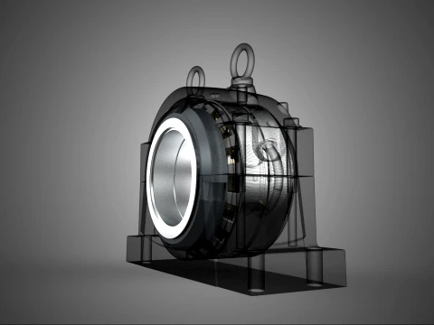 PILLOW BLOCK BEARING SPHERICAL ROLLER HOUSING SPLIT PLUMMER UNIT 3D Model