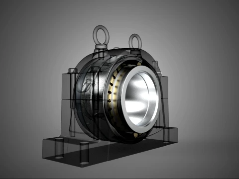 PILLOW BLOCK BEARING SPHERICAL ROLLER HOUSING SPLIT PLUMMER UNIT 3D Model